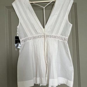 BCBG MaxAzaria Cream Linen Top XS